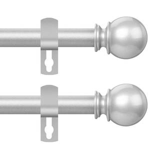 lot 1533 image: Silver Curtain Rod for Windows 48 to 84 or 88 Inch, 2 Pack 58 Inch Diameter Adjustable Curtain Rods With Brackets, Heavy Duty Easy to Install, Suitable for Bedrooms and Outdoor