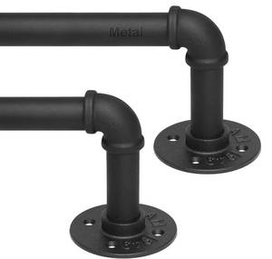 lot 1541 image: Refrze 2 Pack Curtain Rods for Windows 34 to 48 Inch, Industrial Curtain Rods Wrap Around, Heavy Duty for Bedroom & Outdoor, 34-48, Black Curtain rod