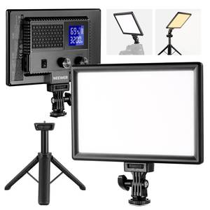 lot 2355 image: NEEWER 9 LED Video Light Panel, Dimmable DSLR Camera Soft Lighting with Mini Desk Tripod Stand, USB Type C Ports, 3200K5600K CRI95 for Studio Photography Video Recording Live Streaming, NL-116AI