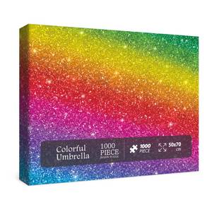 lot 2370 image: Colorful Puzzles 1000 Piece for Adults, Shiny Rainbow Jigsaw Puzzles Beautiful Glitter Art Puzzle, Funny Sparkle Twinkle Puzzle Blingbling As Home Decor
