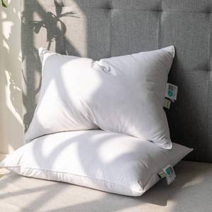 lot 3961 image: Alanzimo Goose Feathers Down Pillows King Size Set of 2, Hotel Collection Fluffy Bed Pillows for Sleeping, 100% Cotton Cover Soft Pillow 20x36 2 Pack