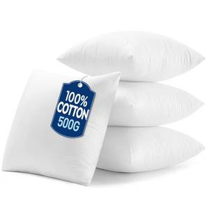 lot 3964 image: MIULEE 18x18 Pillow Inserts with Cotton Cover,Set of 4 100% Virgin Microfiber Throw Pillows for Couch Sofa and Bed