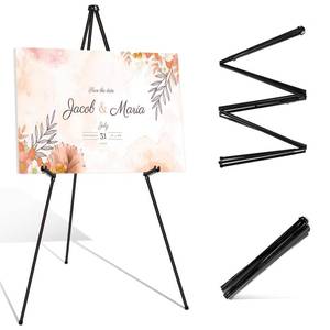 lot 3972 image: OUTNEE Instant Display Easel Stand - 63 Tripod Collapsible Portable Artist Floor Easel - Easy Folding Telescoping Adjustable Art Poster Metal Stand for Display Show (1 Pack)