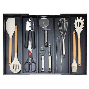 lot 3978 image: Expandable Silverware Drawer Organizer Storage Large Bamboo Kitchen Tool Utensil Organizers Divider Cutlery Tray Adjustable Flatware Drawer Organizer for Spoon Spatula Cooking Utensils Holder Tray