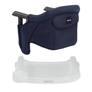 lot 3980 image: Inglesina Fast Table Chair - Navy  Fast Dining Tray - Portable Baby High Chair - for Babies & Toddlers up to 37 lbs - Fits Tables 0.8 to 3.5 Thick - Compact & Easy to Use - Travel Bag Included