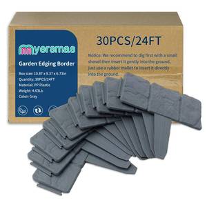 lot 3991 image: Garden Edging Border, 24ft Landscaping Border Edging for Flower Bed Edging Borders, Garden Landscape Edging Borders for Flower Bed, Garden Borders and Edging for Landscaping (Gray, 30 PCS)