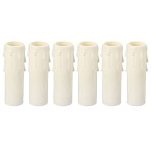 lot 4069 image: PATIKIL 30x100mm Candle Socket Covers, 6 Pack Plastic Sleeves Candelabra Base Accessories for European-Style Chandelier, White