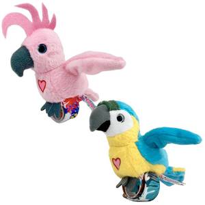 lot 4073 image: Happy Yappers Birds 2 Pack - Cockatoo & Blue Parrot - Slap Bracelet Interactive Plush Toy Birds, They Chat-Sing-Mimic Each Other, Flap Wings, Kids 3
