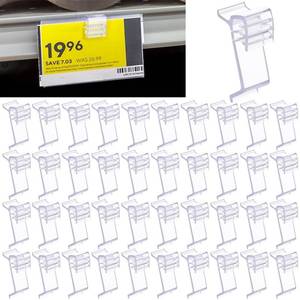 lot 4077 image: Fulmoon 200 Pcs Retail Shelf Tag Sign Holder, Gripper Clip on Shelf Talker, Price Labels Display Clips for Retail Shop (1-14 Inch High by 12 Incn Wide)