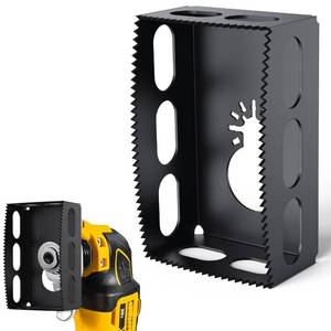 lot 4095 image: 1 PCS Drywall Outlet Cutter Tool - Square Slot Cutter, Fits Most Oscillating Tools to Cut-in Single Gang Wall Boxes, Stainless Steel Electrical Box Cutter for Drywall, Sheetrock, Wood, Plywood (Black)
