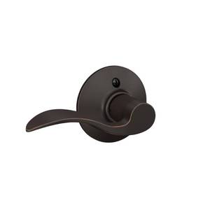 lot 4113 image: Schlage F170 ACC 716 LH Left Handed Accent Door Lever, One Sided Non-Turning Dummy Door Handle, Aged Bronze