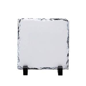 lot 4117 image: MR.R Sublimation Blank Square Rock Slate Photo Plaque Picture Frame, Customized Photo Frame Novelty for Wedding,Birthday,Baby Birth,7.88 x 7.88 inch