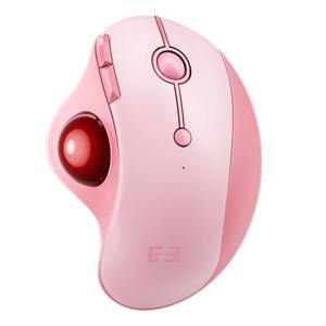 lot 6007 image: seenda Wireless Trackball Mouse, Ergonomic Bluetooth Rollerball Mouse Rechargeable, 3 Device Connection Optical Mice Adjustable DPI Thumb Control Mice Compatible for PCLaptopWindowsMac - Pink