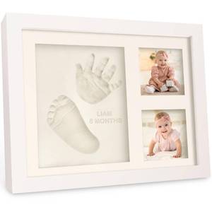lot 6016 image: Baby Hand and Footprint Kit - Quick Dry Clay Baby Footprint Kit, Pets Paw, Newborn Keepsake Picture Frame for Boys, Girls, Personalized New Mom Gifts for Shower & Registry, Mothers Day (Alpine White)
