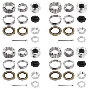 lot 6025 image: Racewill 4 Sets Trailer Hub Wheel Bearing Kit - Inner 2558025520, Outer 0247502420 With Grease Seal 10-36 and 10-10 - Fit for 8000 lbs Axles