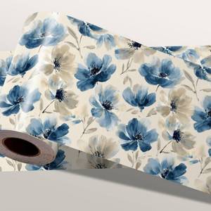 lot 6037 image: IOHEFY Blue Floral Wall Border 196x4 Inch Peel and Stick Vintage Flower Wallpaper Border Self Adhesive Removable Wall Trim Soft Blue Botanical for Bedroom Bathroom Kitchen Living Room Home Decor