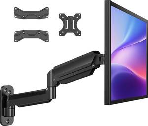 lot 6065 image: HUANUO Computer Monitor Wall Mount for 22-35 Screens, Gaming Wall Mount Monitor Arm Holds up to 26.4lbs, Vesa Mount with Tilt, Swivel, Rotation, Supports 75x75mm, 100x100mm, 200x200mm, Black