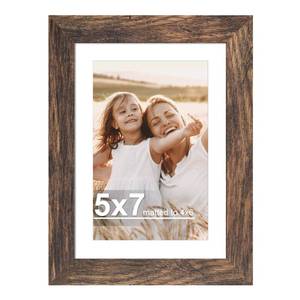 lot 6071 image: Hongkee 5x7 Picture Frame with Glass, Display Pictures 4x6 with Mat or 5 x 7 without Mat - Wall and Tabletop, 5 by 7 Photo Wooden Frames (Rustic Brown, 1 Pack)