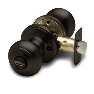lot 6078 image: Copper Creek Colonial Privacy Interior Door Knob �� ANSI Grade-3 Certified, Modern Heavy Duty Handle, Easy Install and Reversible for Bedroom, Bathroom and Closets �� Tuscan Bronze (1 Pack)