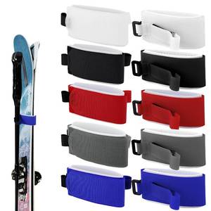 lot 6087 image: A10pcs 2-In-1 Ski Carrying Strap for Snowboard Poles - Adjustable EVA Wraps Ties, Protective Bands for Storage, Gear Organizer, Christmas Winter Gift Accessories (5 Dark Colors)