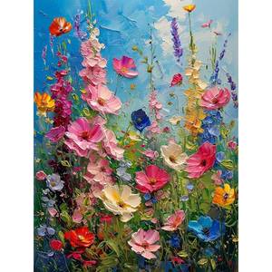 lot 6112 image: Hutarosl Wild Flowers Paint by Numbers Kits for Adults - Flowers Paint by Number Adult,Flower Canvas Paint by Numbers for Adults,DIY Oil Painting Kits for Gifts Home Decor 16x20in