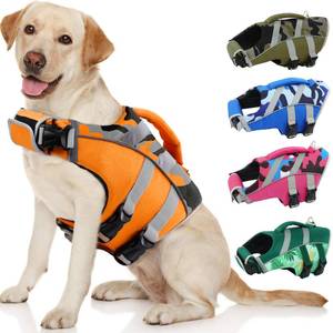 lot 6426 image: Kuoser Dog Life Jacket with Reflective Stripes, Dog Life Vest for Swimming Boating, Adjustable Pet Lifejackets with High Flotation, Doggie Swimsuit for Small Medium Large Dogs