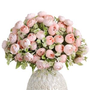 lot 6435 image: Letjolt Artificial Ranunculus Flower Pink Silk Flowers Faux DIY Bouquet for Wedding Engagement Centerpieces Arrangements Bridal Shower Decorations Home Decor, Light Pink