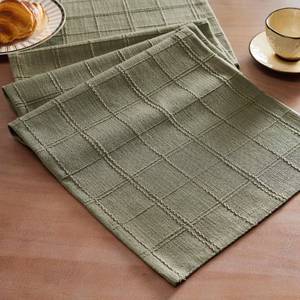 lot 6443 image: ZeeMart Linen Checked Table Runner, 13x108 Inches Olive, Textured Woven Farmhouse Table Runners 108 Inches Long, Sage Green Plaid Dresser Scarf for Kitchen Dining Holiday Everyday Decor