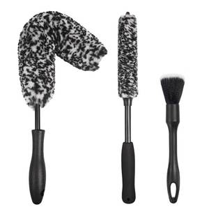 lot 6448 image: NIKCOSMK 3PCS Wheel Brush Kit for Cleaning Wheel and Tire, Wheel and Rim Brush, Car Detailing Brushes, Bendable & Durable Car Wheel Rim Cleaner Brush Set,Car Detailing Cleaning Brush Supplies Kit