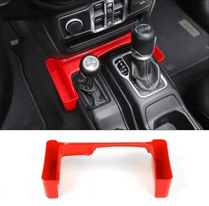 lot 6450 image: JWWY Update Gear Tray for 2018-2024 Jeep Wrangler JL JLU & Gladiator JT 4xe Gear Shift Shifter Storage Box Center Console Compartment Organizer Bin, Interior Accessories Interior Red
