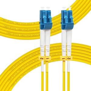 lot 6452 image: FLYPROFiber- 15M OS2 LC to LC Fiber Patch Cable  Length Options 0.2m-200m, 1G10GB Single Mode Fiber Duplex, 9125um SMF Fiber Optic Cable Cord LSZH 15Meter(49ft)