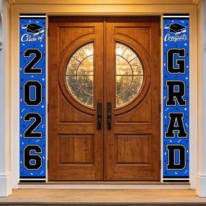 lot 6468 image: 2026 Graduation Decorations,Congrats Grad Banner Backdrop for Class of 2026 Decorations- Blue Graduation Party Decorations