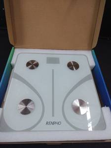 lot 6472 image: RENPHO Scale for Body Weight, Smart Scale with BMI, Body Fat, Muscle Mass, Bluetooth, 13 Metrics with Large Display, Support App Connection, Black, Elis 2X