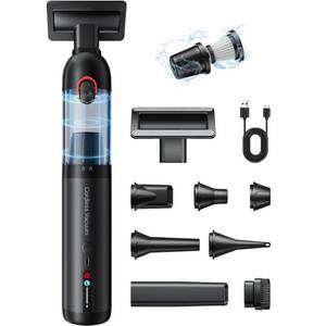 lot 6475 image: AOHPEGN Handheld Car Vacuum Portable Cordless, Hand held Vacuum Cleaner with 21000 Pa Suction Power Mini Air Duster Vacuum for Car Cleaning, Home, Office, Pet Hair  Multi-Nozzle, Washable Filter used
