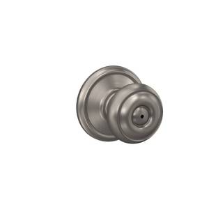 lot 6476 image: Schlage F40 GEO 619 Georgian Door Knob, Bed & Bath Privacy Lock, Satin Nickel