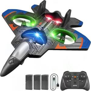lot 6484 image: 4DRC V32 Foam RC Planes with 3 Batteries, Remote Control Airplanes for Kids Adults 8-16, RC Drone Airplane Helicopter Jet with Light, 360° Flip, Stunt Roll, Airplane Toy Gifts for Kids Boys Adults