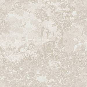 lot 6486 image: Heroad Peel and Stick Wallpaper Beige Neutral Vintage Forest Animals Floral Wallpaper Removable Self-Adhesive Contact Paper for Bedroom Living Room Cabinets Decoration Thicken Vinyl 17.3x78.7