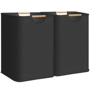 lot 6487 image: STORAGE MANIAC 2-Pack Large Laundry Hamper, 100L (26.4 Gal) Collapsible Laundry Basket with Bamboo Handles, Freestanding Waterproof Clothes Hamper for Laundry Room, Bedroom, Dorm, Towels, Toys, Black