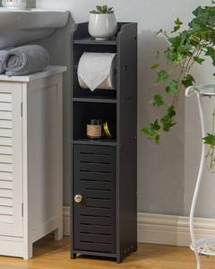 lot 6490 image: AOJEZOR Toilet Paper Holder Stand Freestanding No Drill PVC Bathroom Storage for Apartment Renters -Protect Rental Deposit- Small Space Storage Solution
