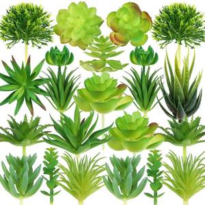 lot 6496 image: QUOZUO 22pcs Artificial Succulents Realistic Mini Succulent Plants, Green Succulents Small Plants for DIY Crafting Garden Home Arrangement Office Decorations (Unpotted)