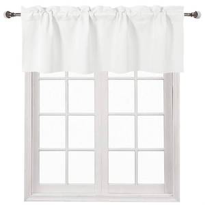 lot 8152 image: DWCN Valance for Windows Rod Pocket Window Valance Curtains for Kitchen Basement 42 x 18 inch Long,1 Panel, White
