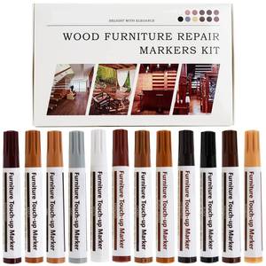 lot 8160 image: New Upgrade Furniture Pens for Touch Up, 12 Colors Wood Scratch Repair Markers, Professional Repair Tools for Stains, Scratches, Wood Floors, Tables, Bedposts