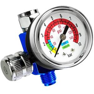 lot 8165 image: LE LEMATEC Air Compressor Regulator & Flow Control Valve with Pressure Gauge - for Pneumatic Tools, Spray Painting, Tire Inflation, 14 NPT, 0-150 PSI