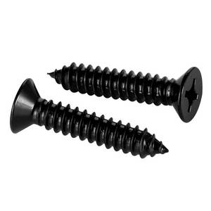 lot 8166 image: #8 x 1-14 Wood Screws Flat Head Fast Self Tapping Drywall Screws 18-8 Stainless Steel 304 Black Finish, 100 PCS
