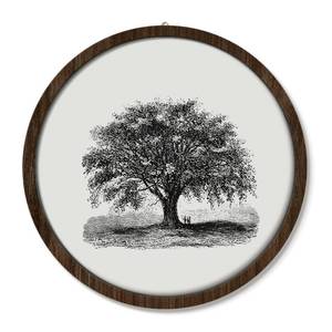 lot 8190 image: Decorative Tree Print Plate with Copper Rim