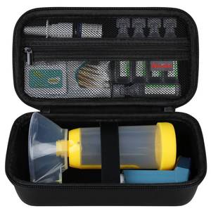lot 8197 image: Elonbo Carrying Case ��for Asthma Inhaler, Inhaler Spacer for Kids and Adults, Masks, Inhaler Holder Asthma Travel Organize Bag, Pocket Fits Allergy Meds, Ventolin Inhaler, Black (Case Only)