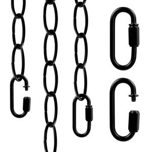 lot 8202 image: Rkoyes 6 Feet Industrial Black Light Fixture Chain, 72 Inches Long, Metal Chain for Hanging Plants with Detachable Link, Decorative Black Chain for Hanging Chandelier, Lamp, Baskets, Bird Feeders