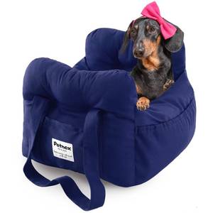 lot 9864 image: PETNEX Dog Car Seat for Small Dogs, Portable Puppy Car Seat of Easy Installation, Fashionable Pet Carrier Bag with Large Pockets, Machine Washable Dog Booster Seat (Navy)