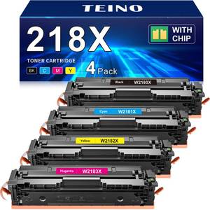 lot 9879 image: 218X Toner Cartridges 4 Pack (with Chip) Compatible Replacement for HP 218X 218A for HP Color LaserJet Pro MFP 3301fdw 3301cdw 3301sdw Pro 3201dw Printer High Yield Ink W2180X W2180A (BCYM)
