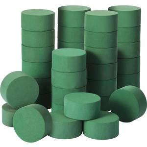 lot 9880 image: Irenare 50 Pcs Round Floral Foam, 3.15 Inch Florist Floral Foam Blocks Bulk Green Foam Bricks Dry Wet for Flower Arrangement Fresh and Artificial Flowers Wedding Party Decoration Supplies